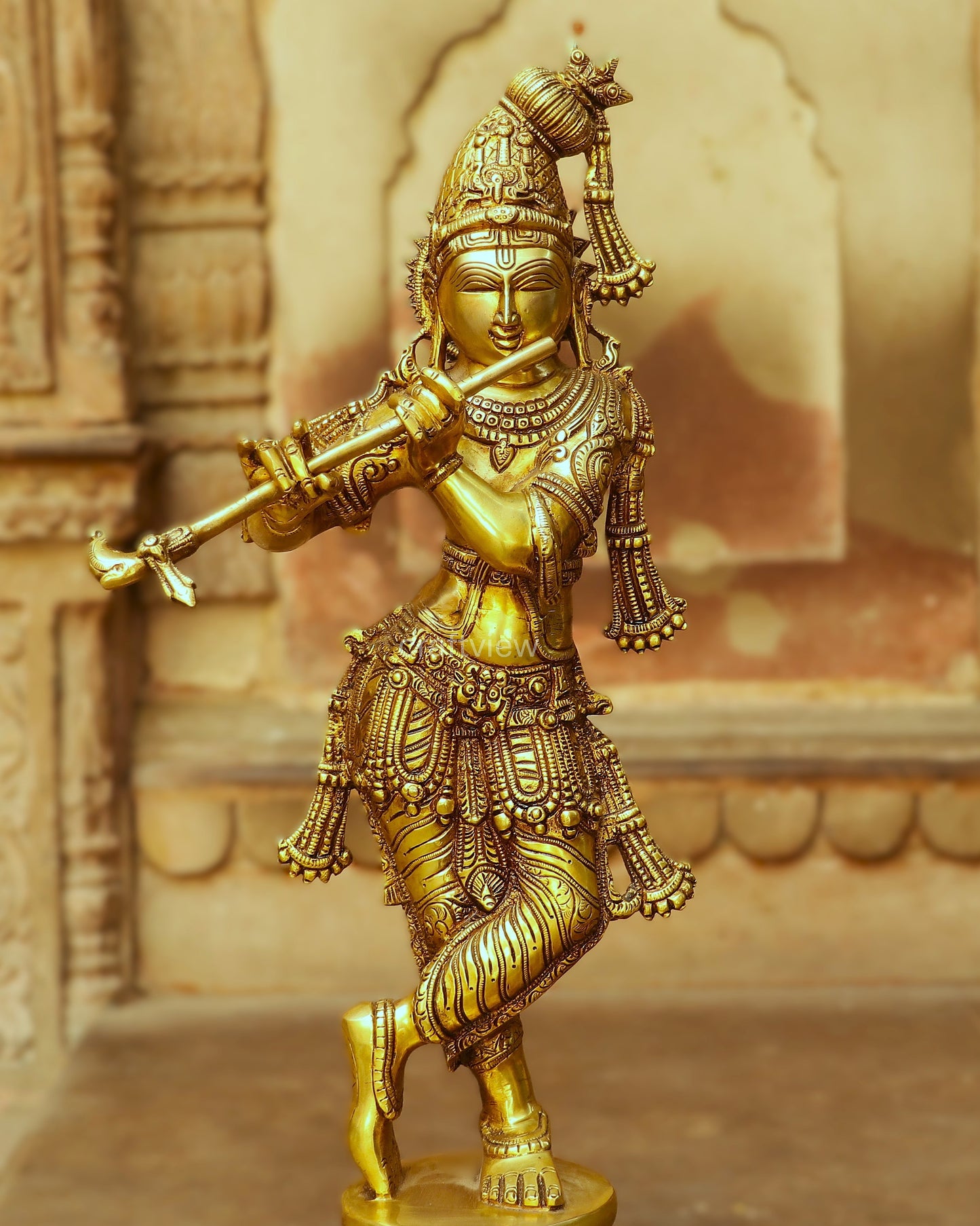Artistic Brass Krishna Idol 23"