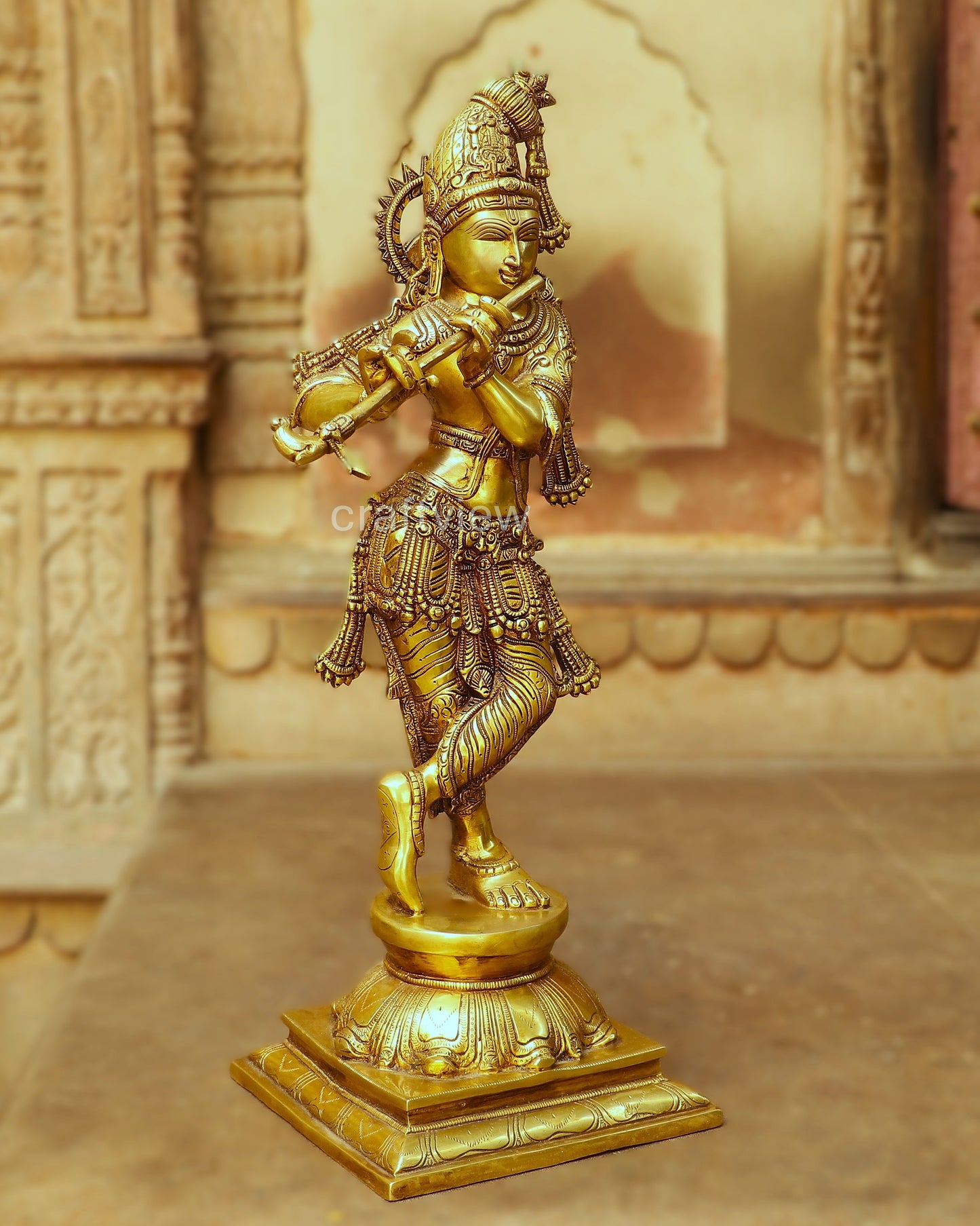 Artistic Brass Krishna Idol 23"