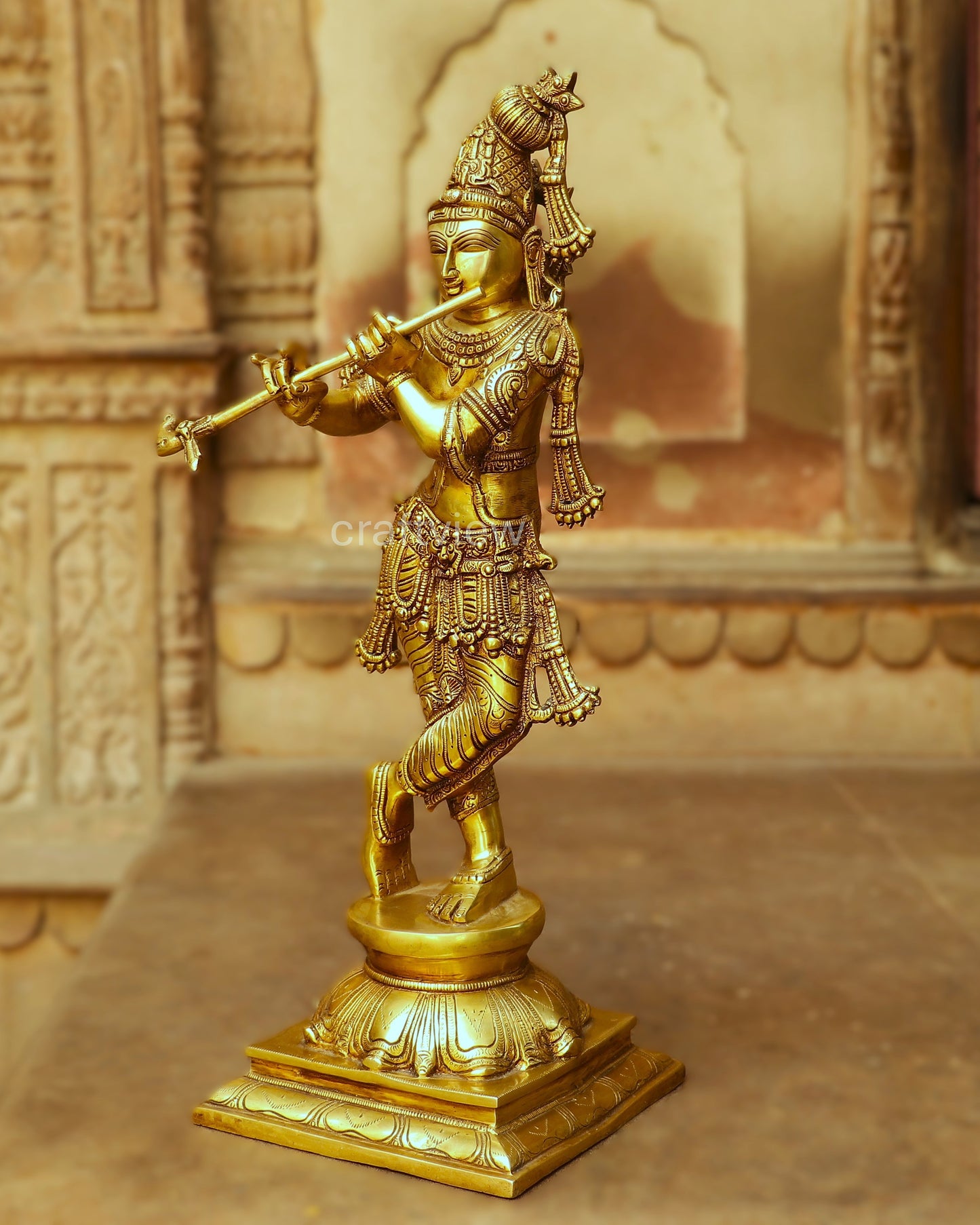 Artistic Brass Krishna Idol 23"