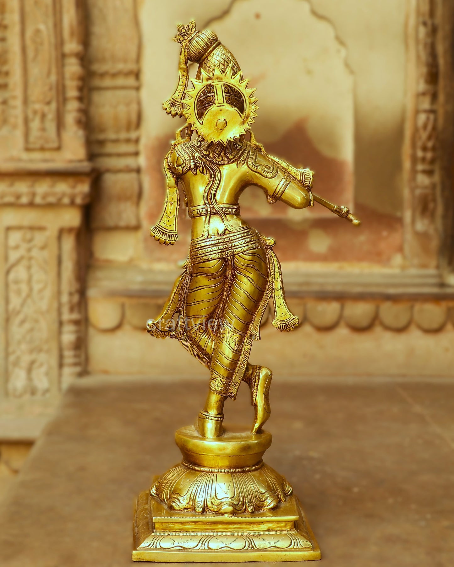 Artistic Brass Krishna Idol 23"