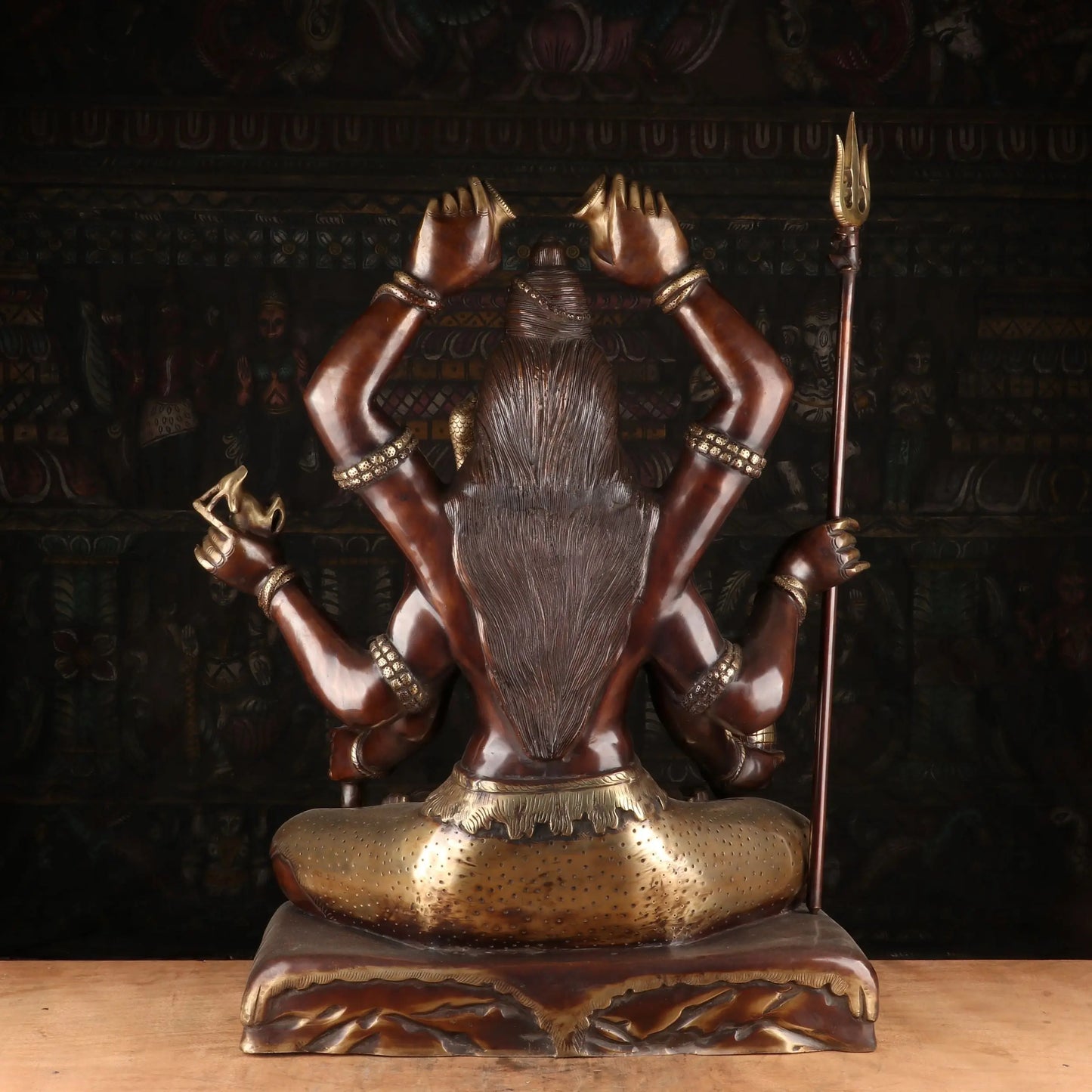 Brass Lord Shiva Sculpture 6 Hand Super Fine Handwork 30" craftsview