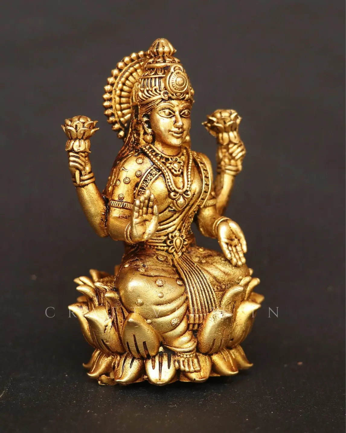 4" Superfine Ganesh Lakshmi Sarasvati Brass Idols Set of 3 Peace's - Craftview