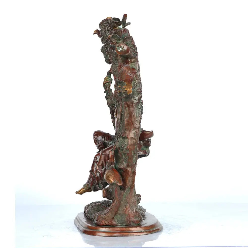 Brass Radha Krishna jhula sculpture 22" craftsview