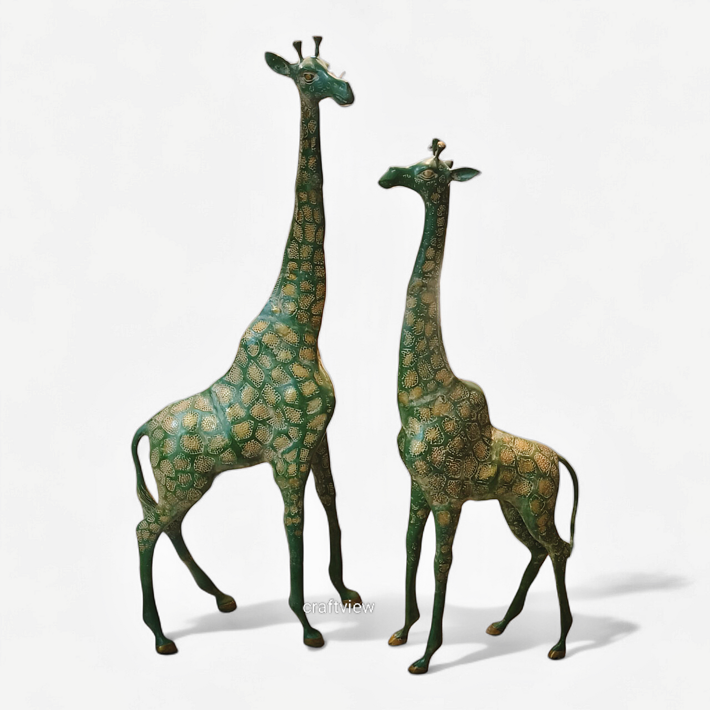 Elegant Brass Giraffe Figurine 46"