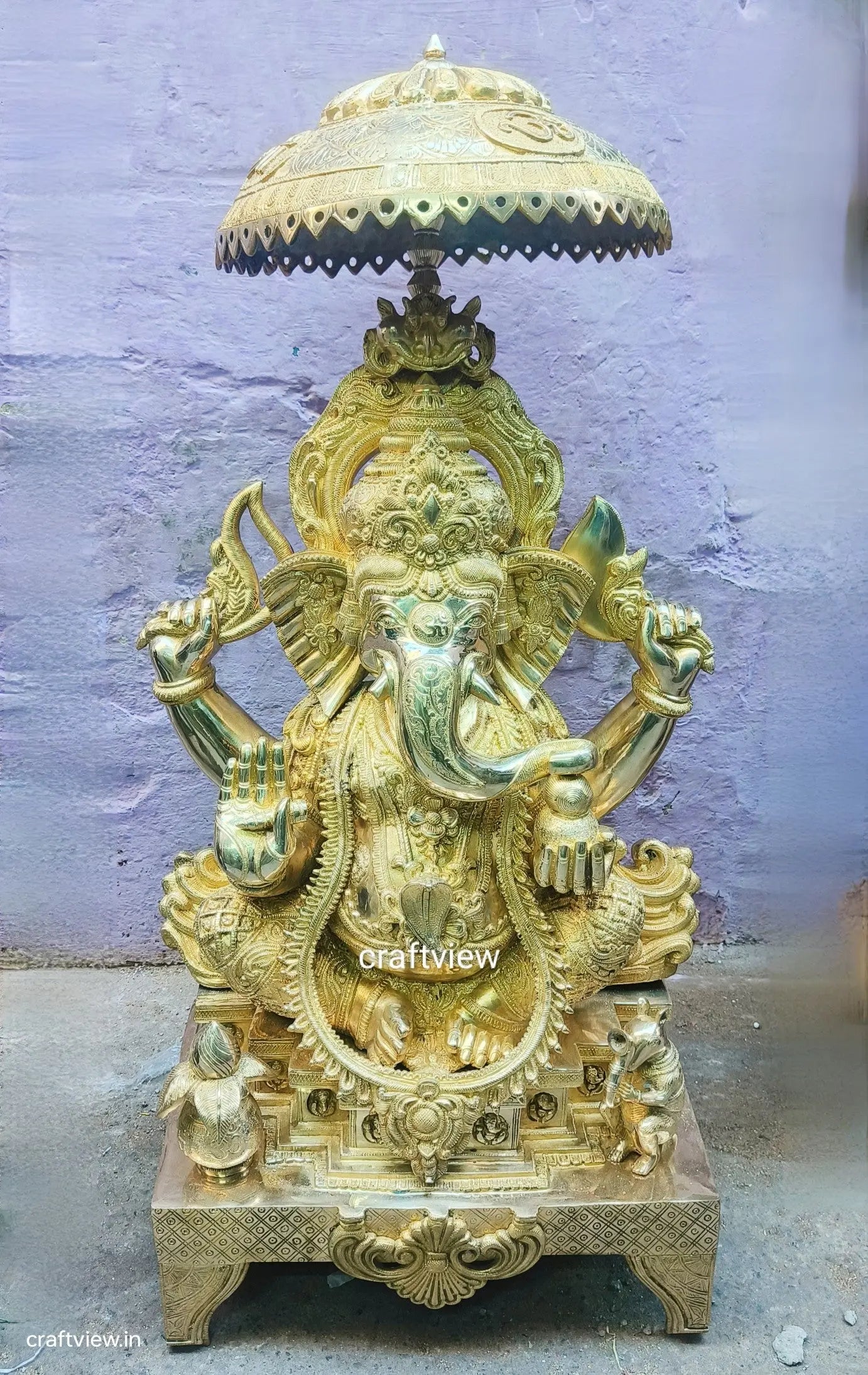 24" Largest Brass Lord Ganesha Statue Craftsview