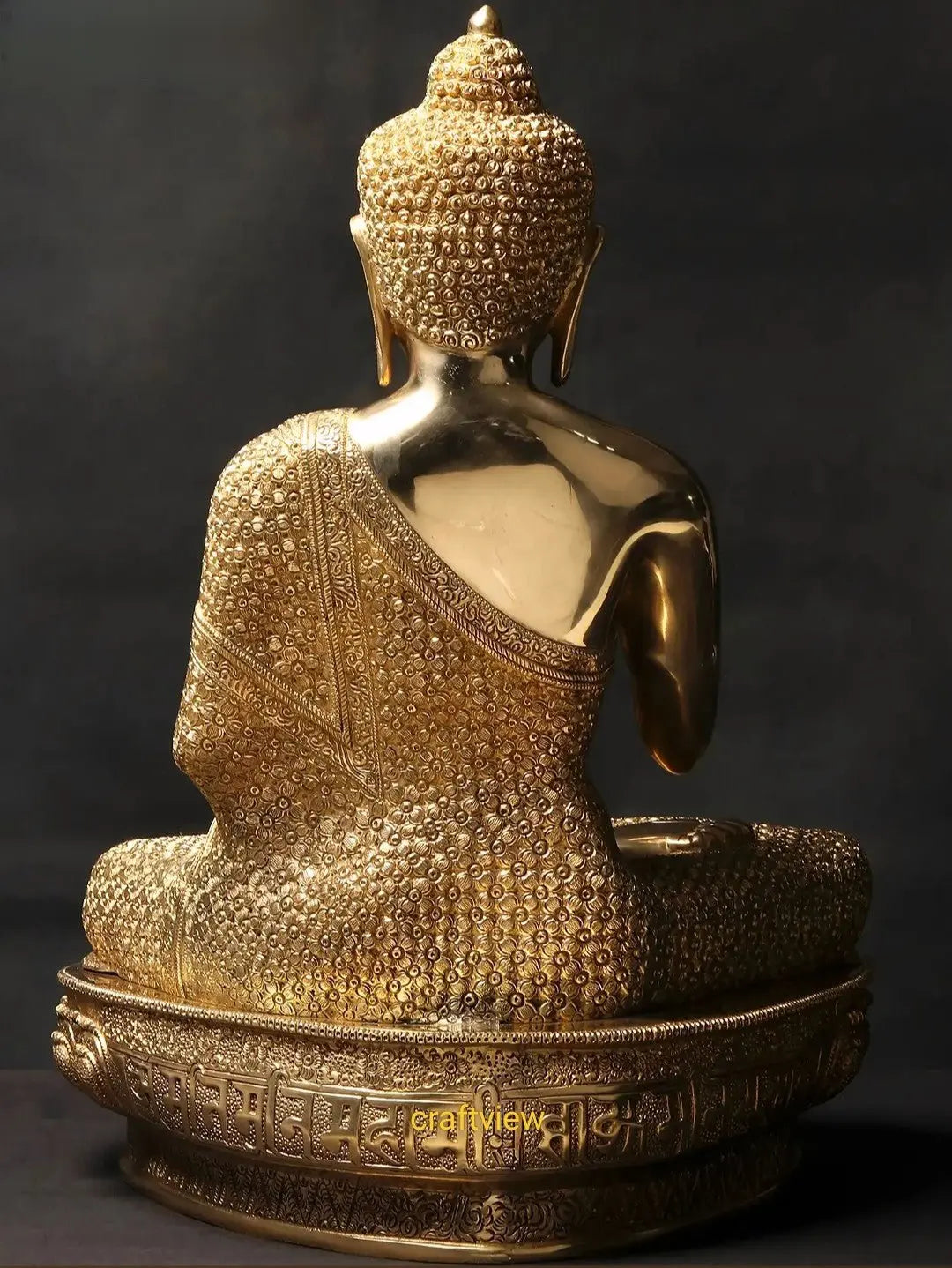 22"Brass Lord Buddha Blessing Statue Superfine Craftsview