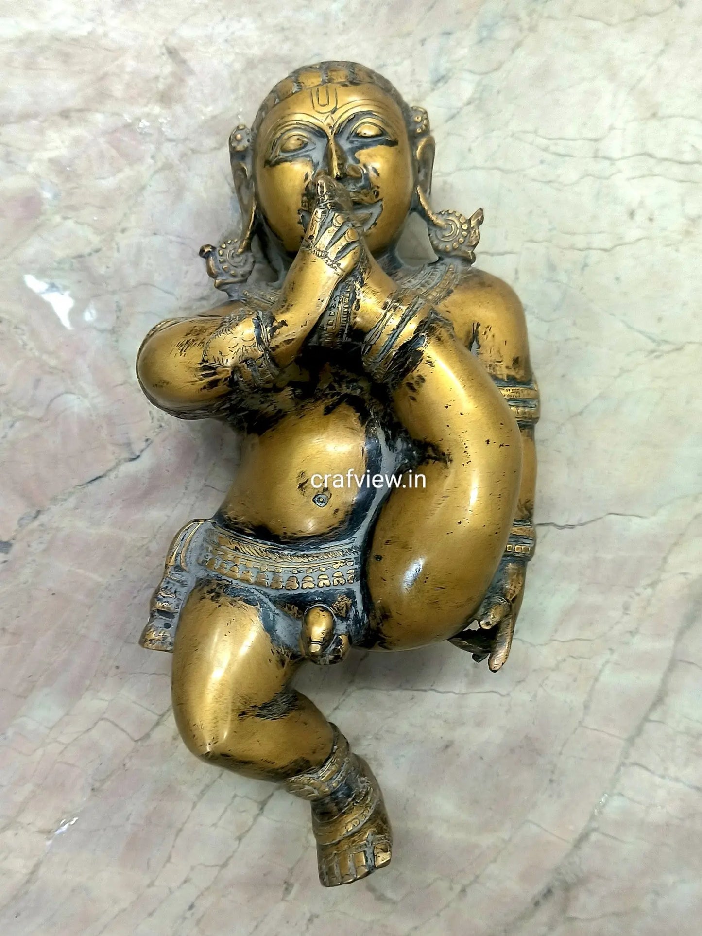 Brass Wall Hanging Baby Krishna Artistic Statue - Craftview