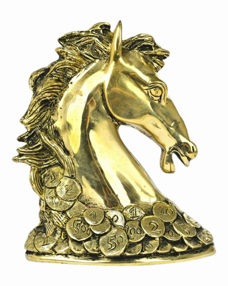 6" Brass Horse Head Figurines | Animal Sculptures