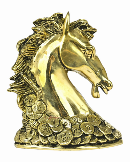 6" Brass Horse Head Figurines | Animal Sculptures