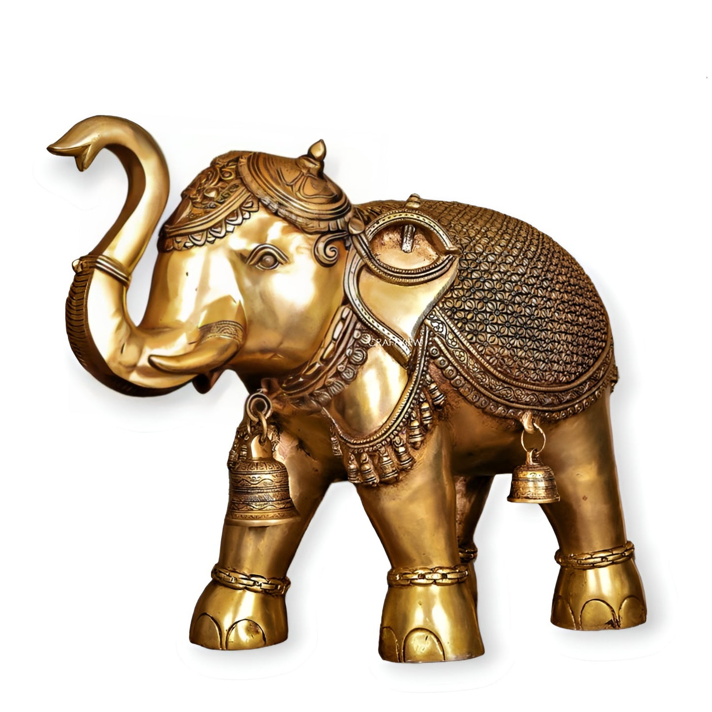 Brass Animal Elephant Sculpture 19"