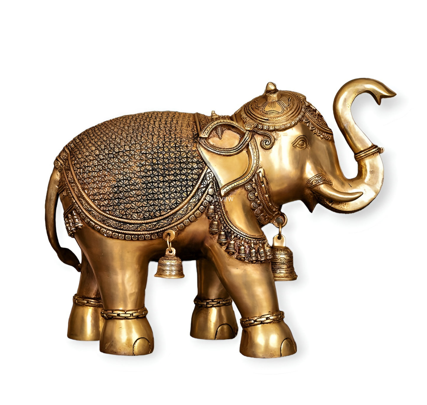 Brass Animal Elephant Sculpture 19"