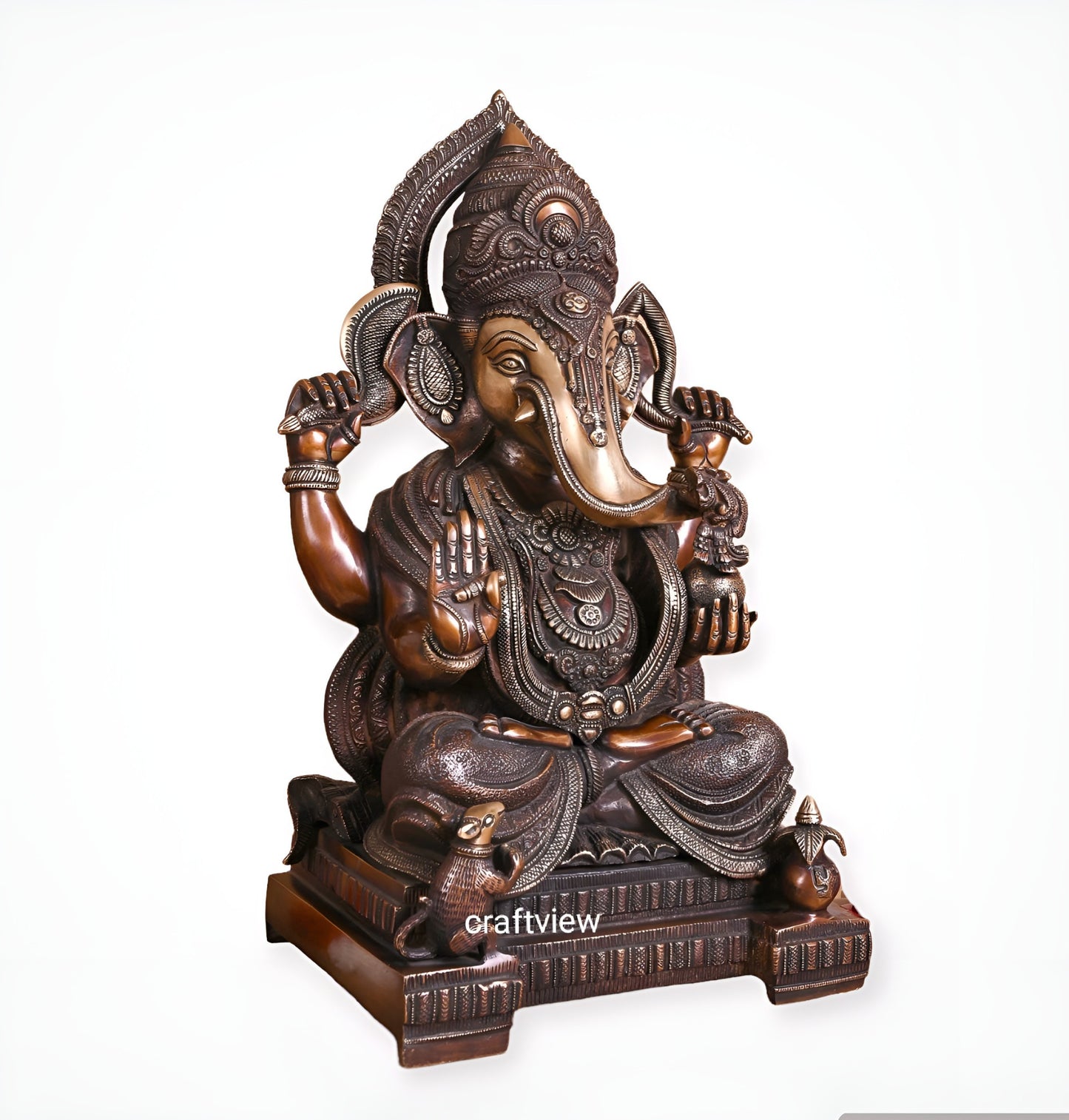 Brass Ganesha Statue Golden Finished