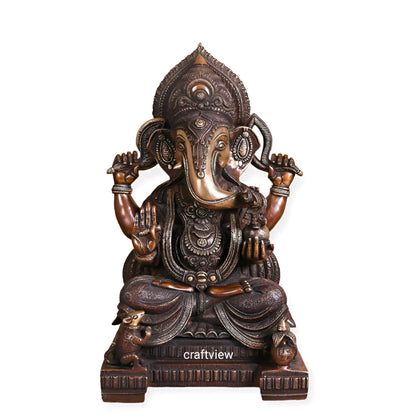 Brass Ganesha Statue Golden Finished