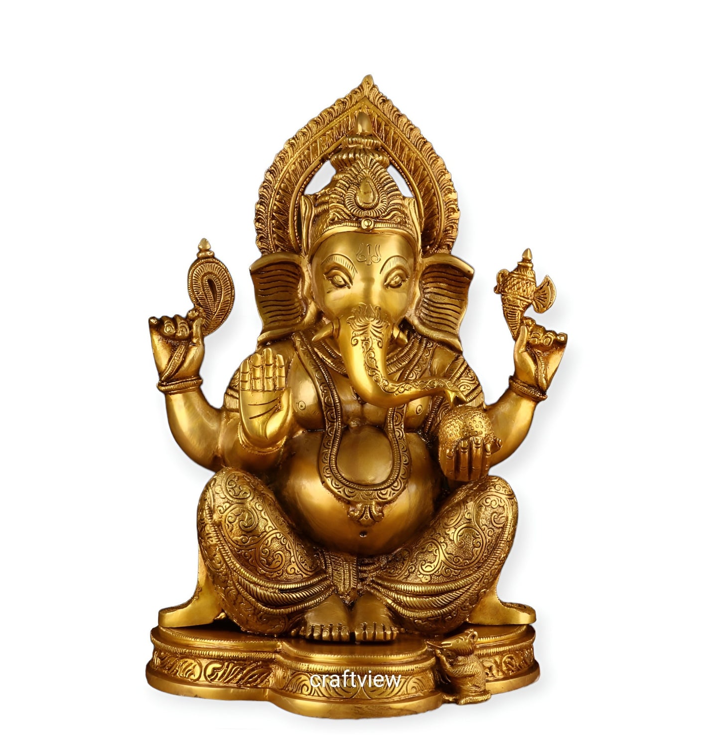 Brass Ganesha Sculpture 15"