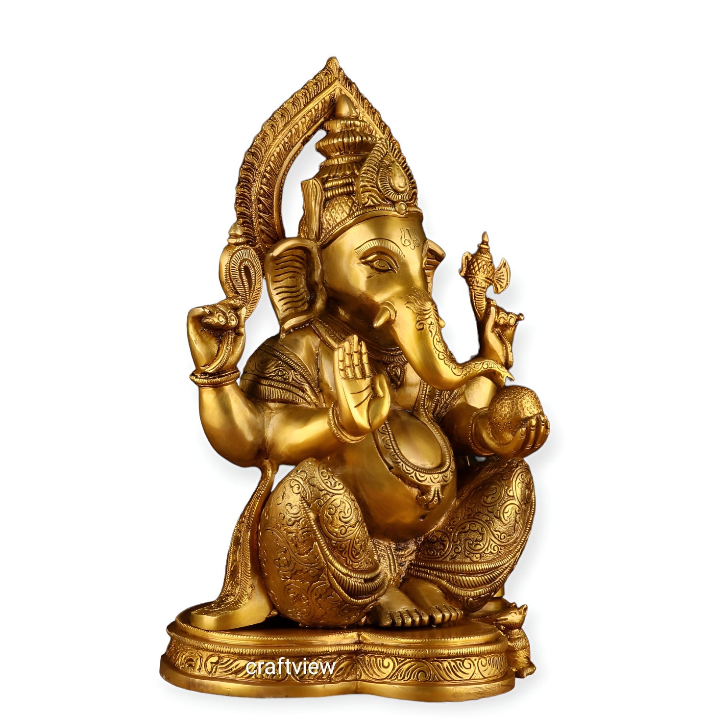 Brass Ganesha Sculpture 15"