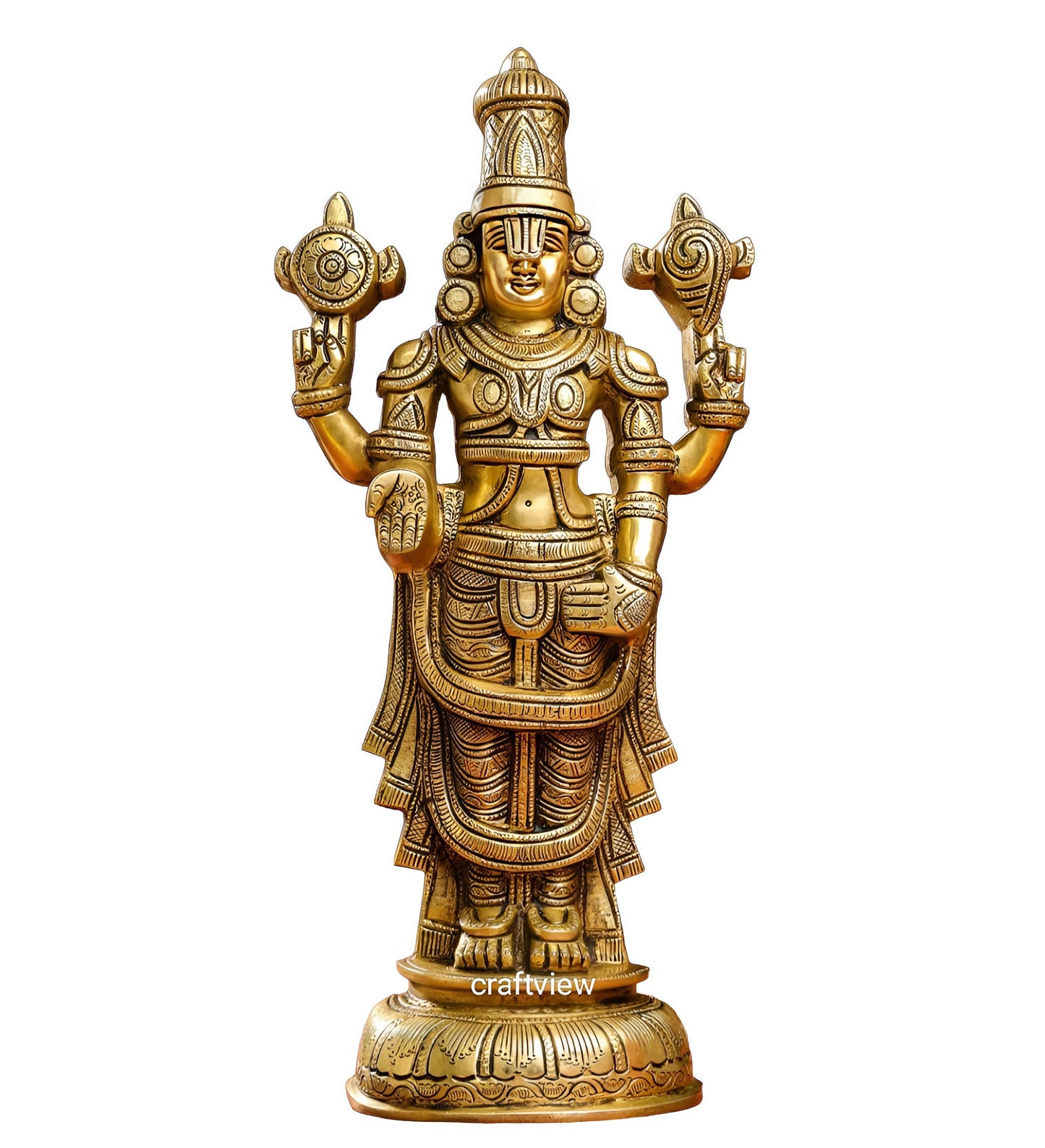 Brass Tirupati Balaji wall hanging statue 17"