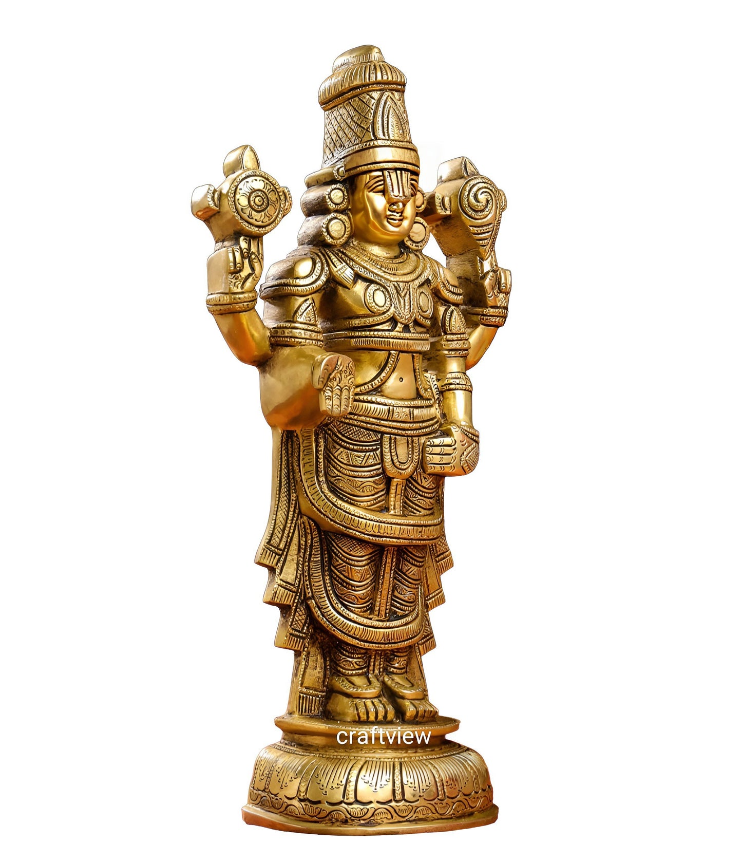 Brass Tirupati Balaji wall hanging statue 17"