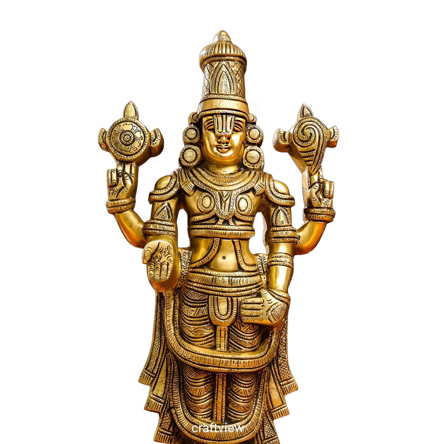 Brass Tirupati Balaji wall hanging statue 17"