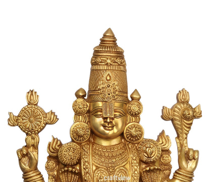 Brass Tirupati Balaji Venkateshwara Statue 38"