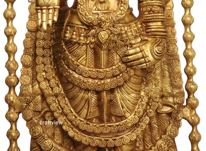 Brass Tirupati Balaji Venkateshwara Statue 38"