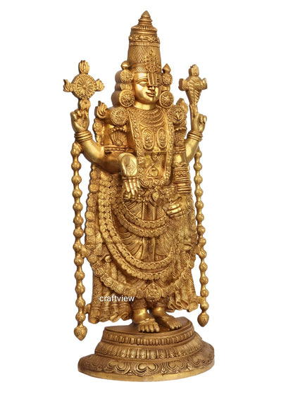 Brass Tirupati Balaji Venkateshwara Statue 38"