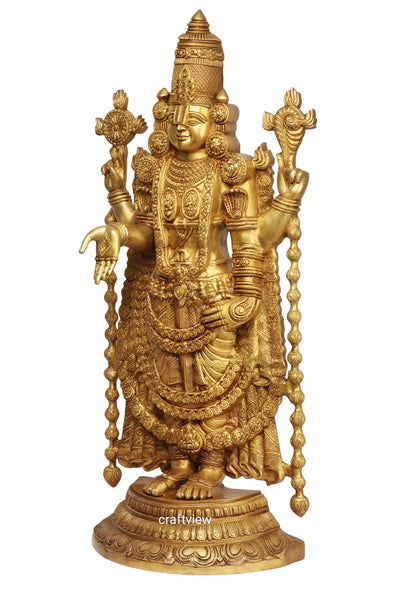 Brass Tirupati Balaji Venkateshwara Statue 38"