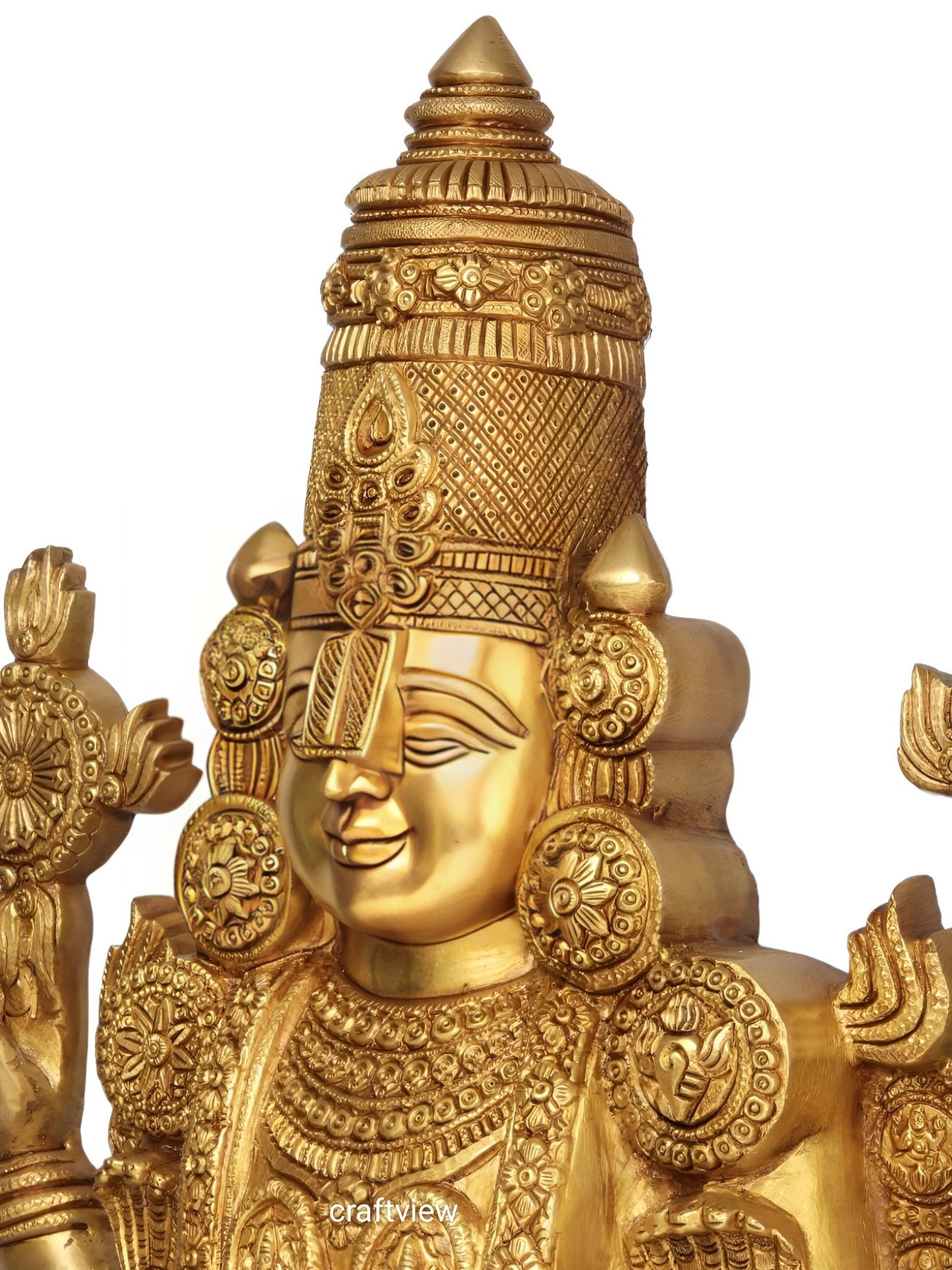 Brass Tirupati Balaji Venkateshwara Statue 38"