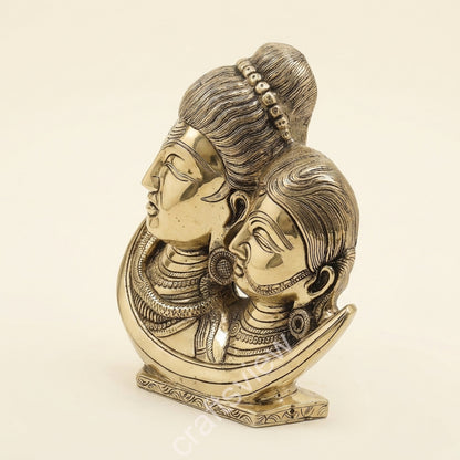 Divine Harmony – Brass Ardhanarishvara Sculpture
