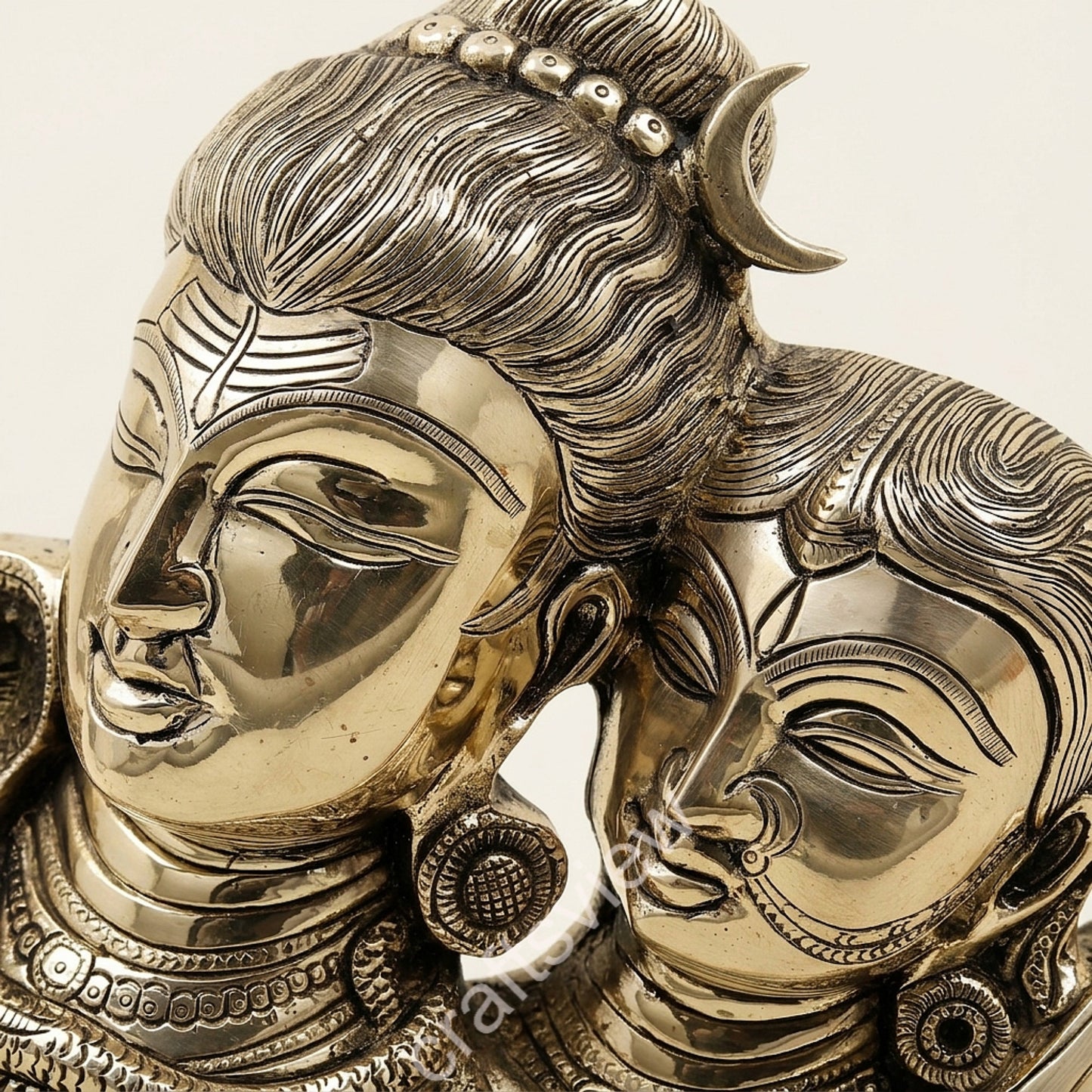Divine Harmony – Brass Ardhanarishvara Sculpture
