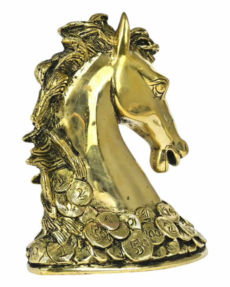 6" Brass Horse Head Figurines | Animal Sculptures