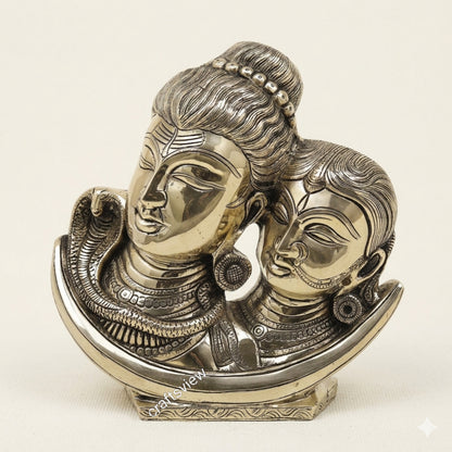Divine Harmony – Brass Ardhanarishvara Sculpture