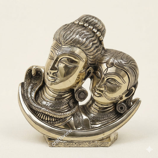 Divine Harmony – Brass Ardhanarishvara Sculpture