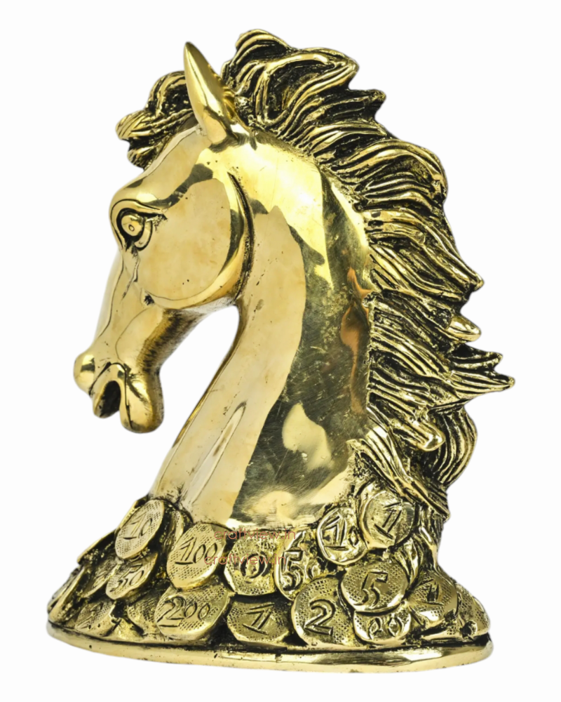 6" Brass Horse Head Figurines | Animal Sculptures