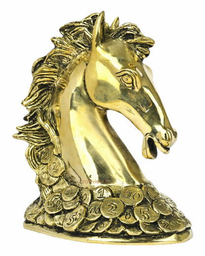 6" Brass Horse Head Figurines | Animal Sculptures