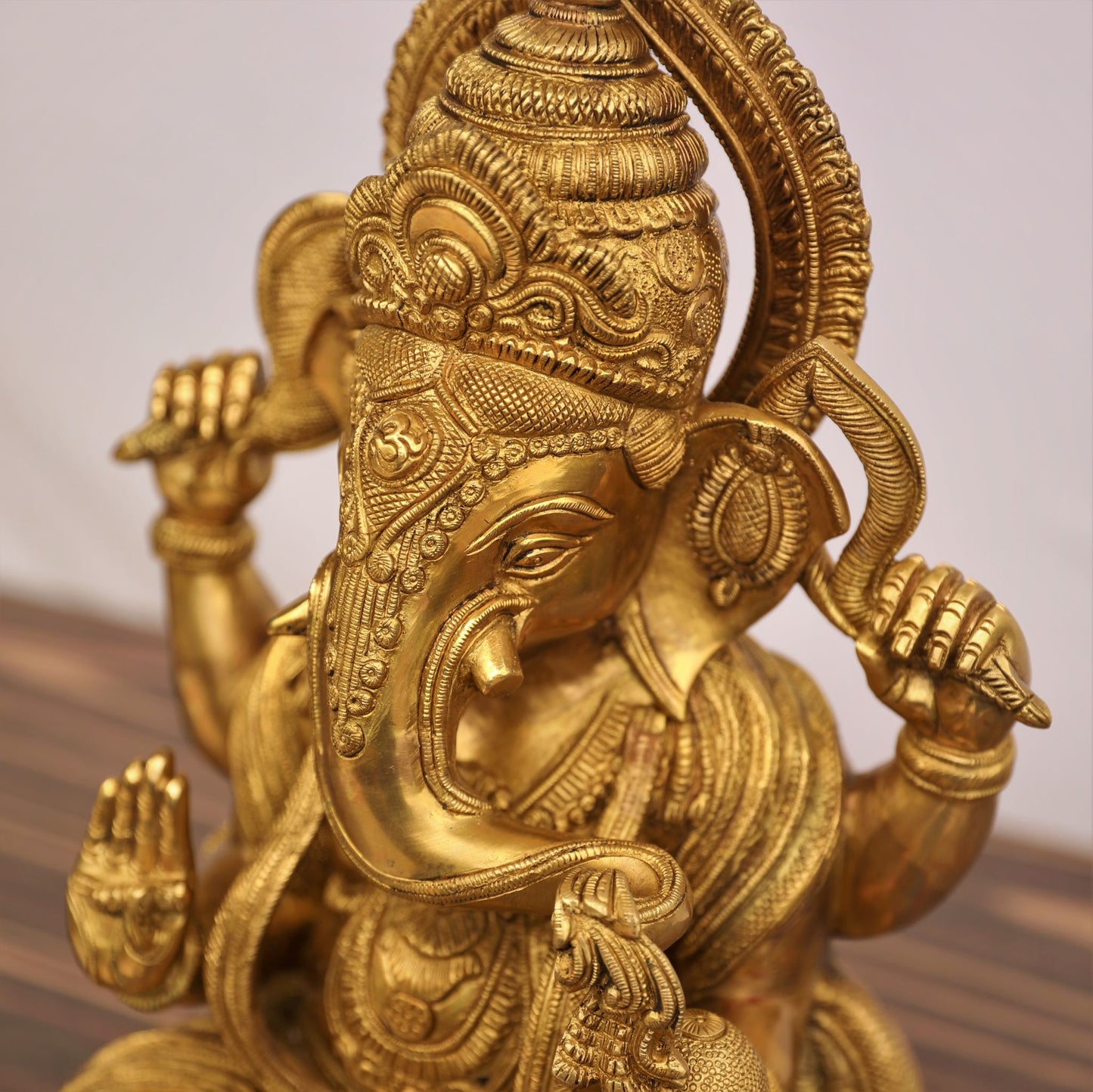 Brass Ganesha Statue Golden Finished