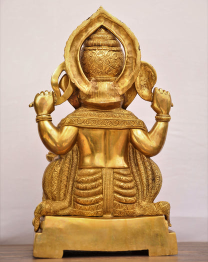 Brass Ganesha Statue Golden Finished