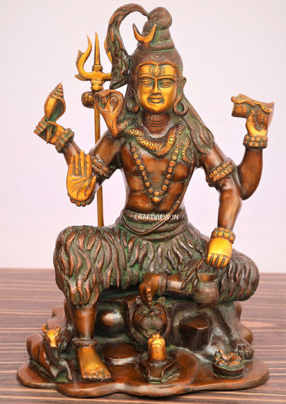 Brass Lord Shiva Statue 18"