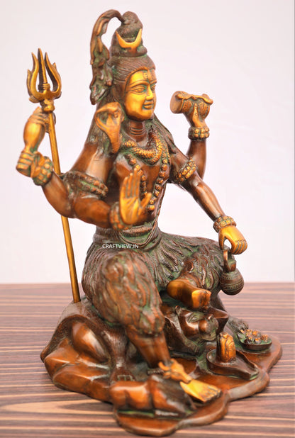 Brass Lord Shiva Statue 18"