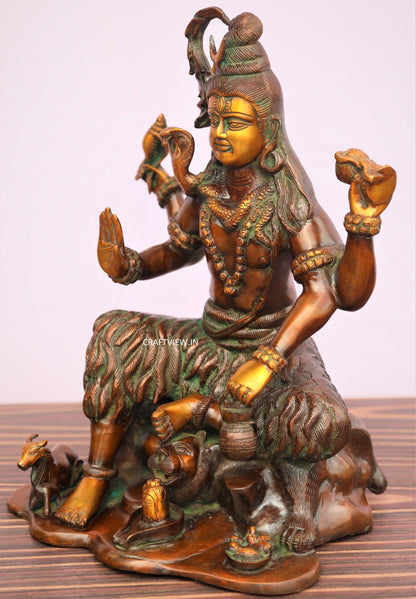 Brass Lord Shiva Statue 18"