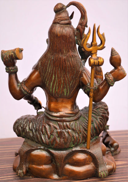 Brass Lord Shiva Statue 18"