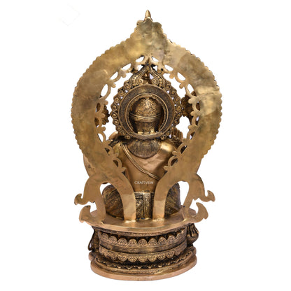 Brass Ganesh Statue Sitting On Singhasan