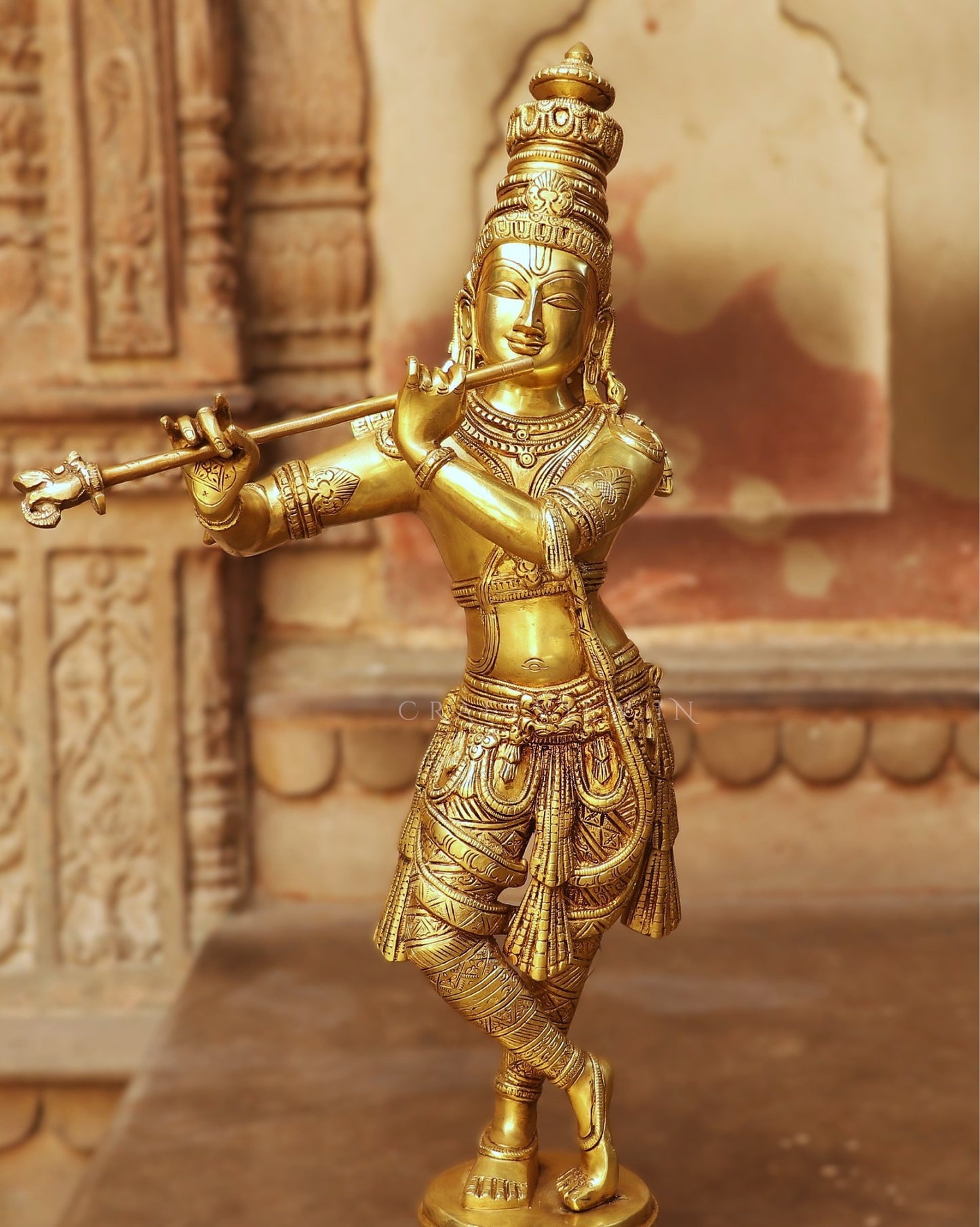 23"Brass Krishna Idol | Original Piece