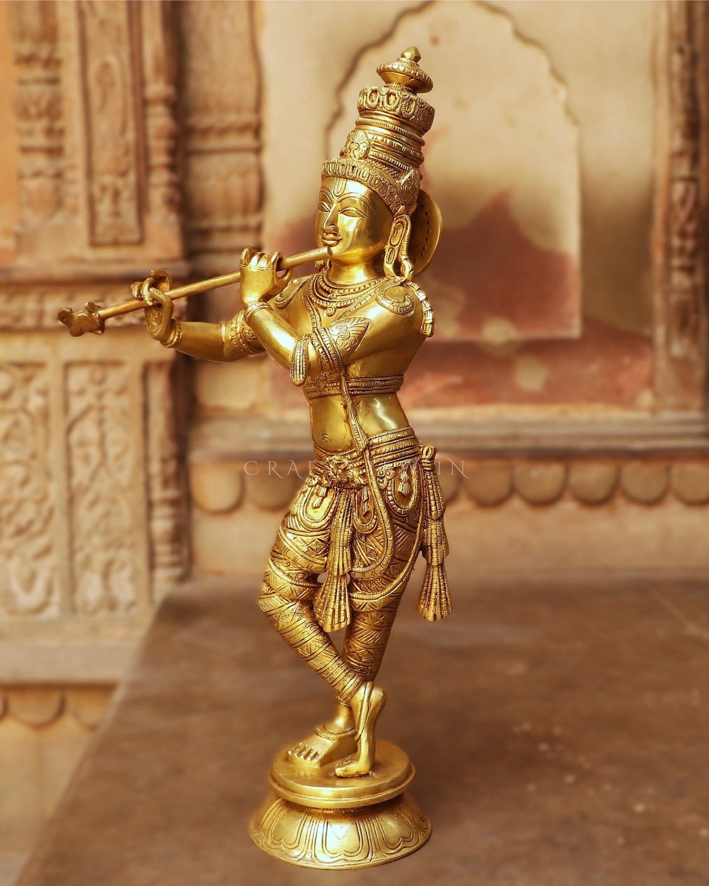 23"Brass Krishna Idol | Original Piece