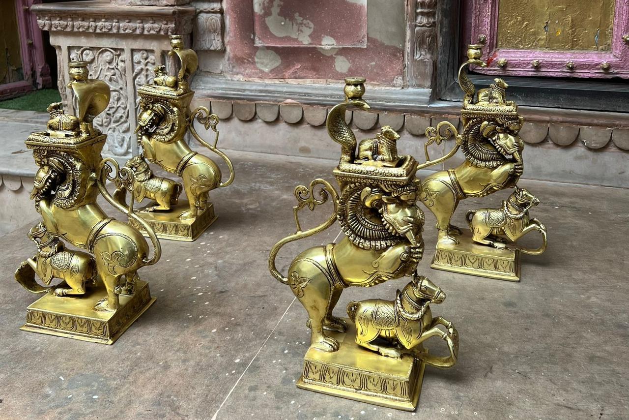 Brass Mythical Yali table legs ,Set of 4 pecs 16''