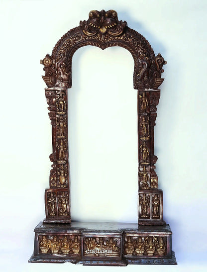 86" Super Large Tirupati Balaji (Venkateshvara) with Kirtimukha Throne | Brass Sculpture Super fine