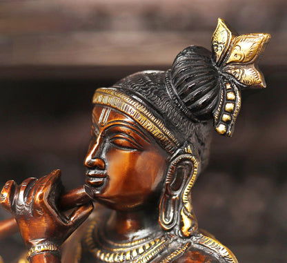 Brass Beautiful Lord Krishna Idol Superfine Crafted by Artist 21"