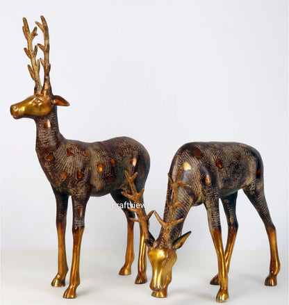 Brass Deer Animal Figurine 28"