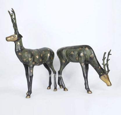 Brass Deer Animal Figurine 28"