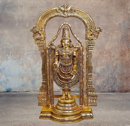 39" Brass Tirupati Balaji Venkateshwara Sculpture Crafted by Artist