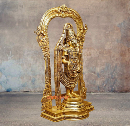 39" Brass Tirupati Balaji Venkateshwara Sculpture Crafted by Artist